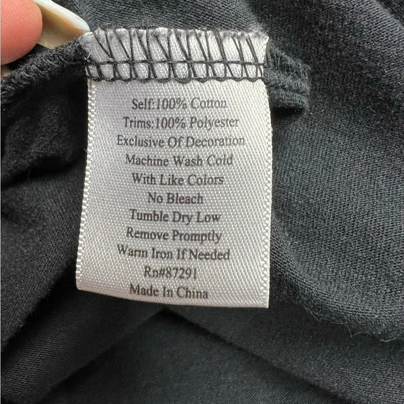 JOHNNY WAS COTTON BLACK FLORAL EMBROIDERED LONG SLEEVE DRESS SIZE XS - Picture 8 of 8